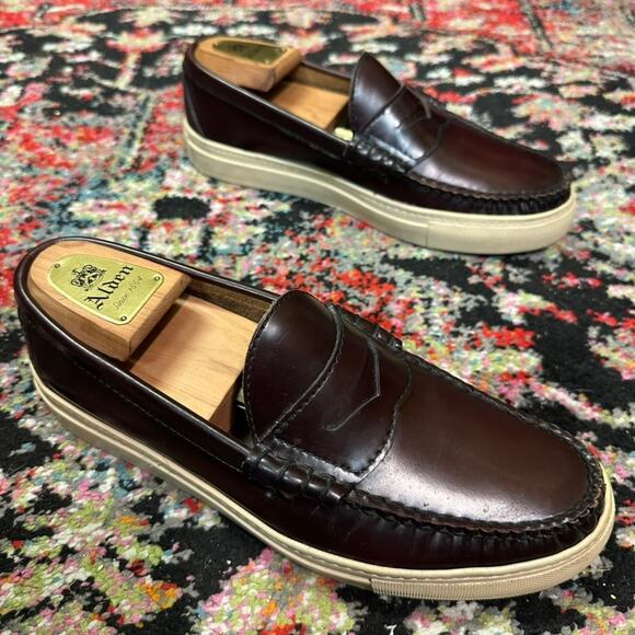 VGUC Oak Street Bootmakers Beefroll Penny Loafer Burgundy Made in USA 9 D main image 4